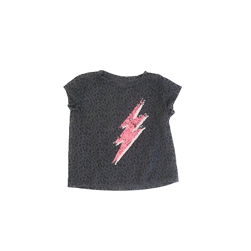 Rockets Of Awesome Girls Black Animal Print T-Shirt size: 6 Years